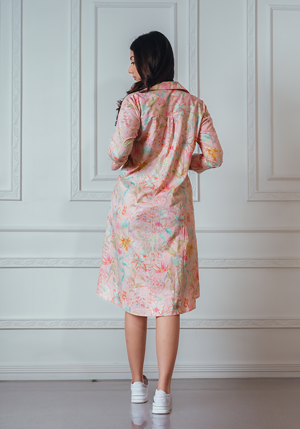 FLORTY PINK MIX KURTA